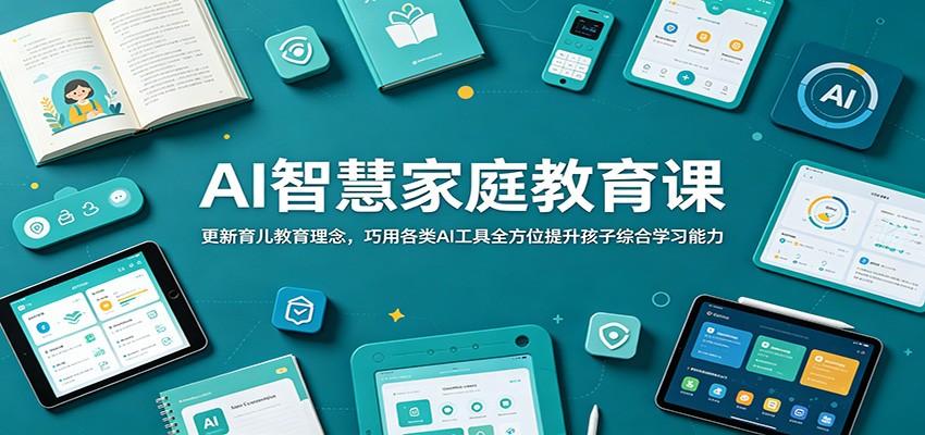 AI智慧家庭教育课：更新育儿教育理念，巧用各类AI工具全方位提升孩子综合学习能力-才疏云网创