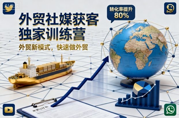 外贸社媒获客独家训练营，外贸新模式，快速做外贸(更新26年4月)-才疏云网创