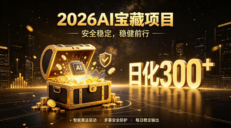 2026AI安全掘金项目,日化稳定300+,无需人为干预操作,当天见收益,操作简单【揭秘】-才疏云网创