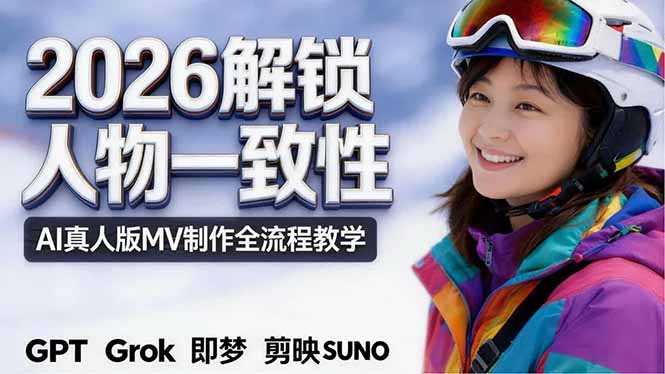 2026独创解锁人物一致性：AI真人版MV制作，不讲空话，不拼概念，全流程实操-才疏云网创