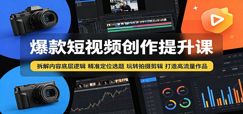 爆款短视频创作提升课：拆解内容底层逻辑，精准定位选题玩转拍摄剪辑打造高流量作品-才疏云网创