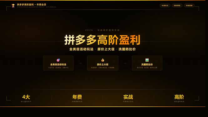 拼多多高阶盈利年费会员(更新3月31-才疏云网创