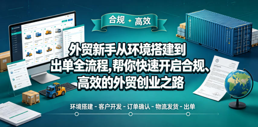 外贸新手从环境搭建到出单全流程,帮你快速开启合规、高效的外贸创业之路-才疏云网创