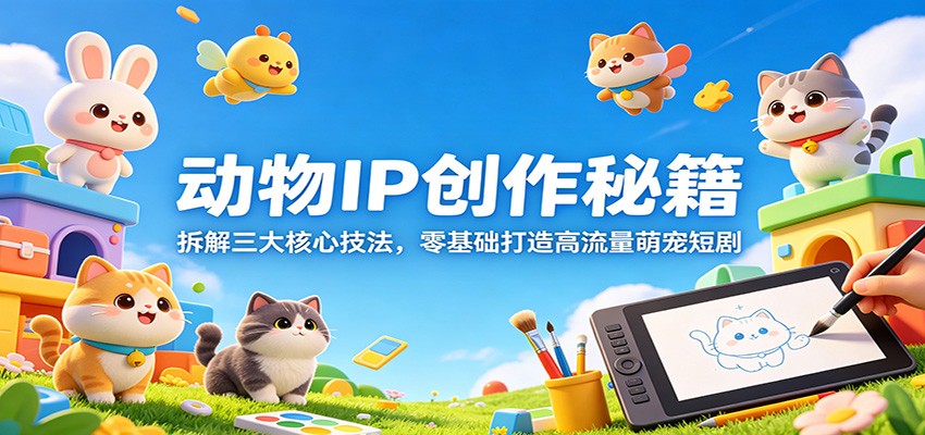 动物IP创作秘籍：拆解三大核心技法，零基础打造高流量萌宠短剧-才疏云网创