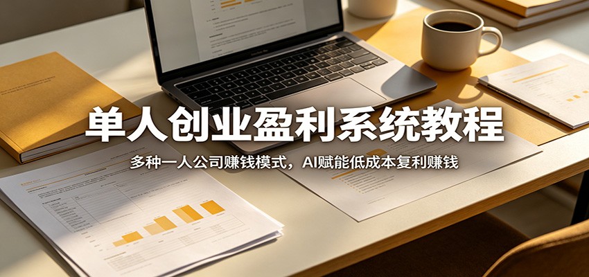 单人创业盈利系统教程:多种一人公司赚钱模式,AI赋能低成本复利赚钱-才疏云网创