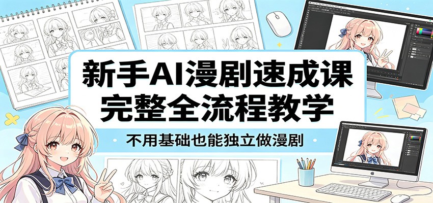 新手AI漫剧速成课:完整全流程教学,不用基础也能独立做漫剧-才疏云网创