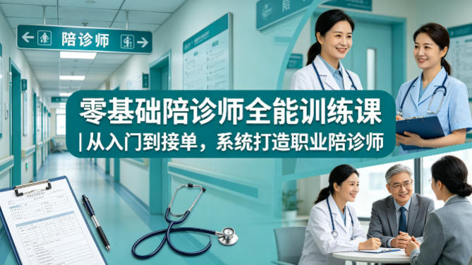 零基础陪诊师全能训练课｜从入门到接单，系统打造职业陪诊师-才疏云网创