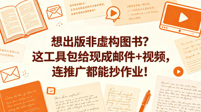 想出版非虚构图书？这工具包给现成邮件+视频，连推广都能抄作业！【原创双语字幕】-才疏云网创