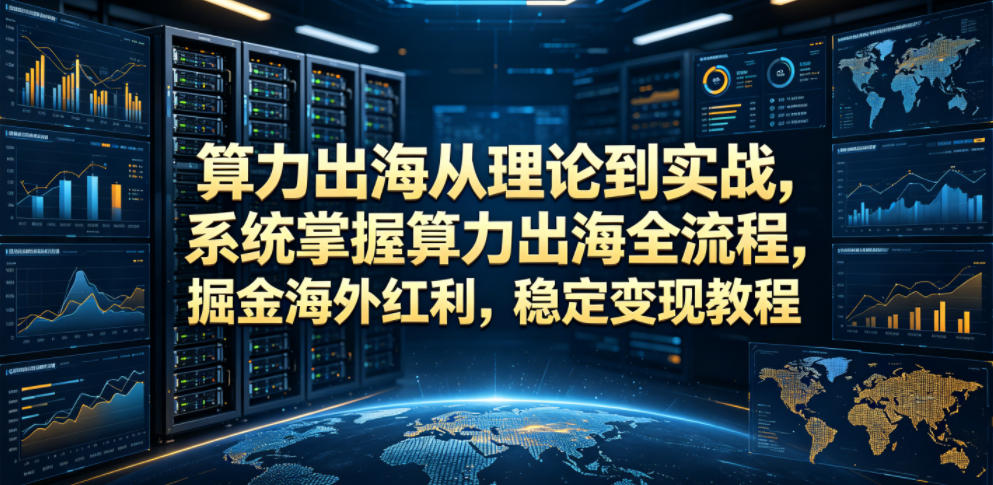 算力出海从理论到实战，系统掌握算力出海全流程，掘金海外红利，稳定变现教程-才疏云网创
