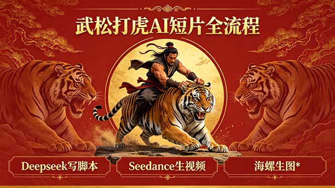 武松打虎AI短片全流程:Deepseek写脚本+Seedance生视频+海螺生图-才疏云网创
