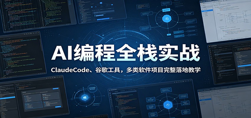 AI编程全栈实战：ClaudeCode、谷歌工具，多类软件项目完整落地教学-才疏云网创