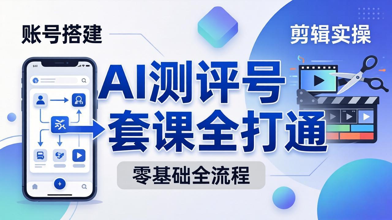 零基础起步怎么做AI测评号?账号搭建、爆款文案、剪辑实操、涨粉变现,一套课全打通-才疏云网创