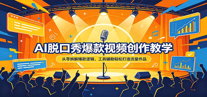 AI脱口秀爆款视频创作教学：从零拆解爆款逻辑，工具辅助轻松打造流量作品-才疏云网创