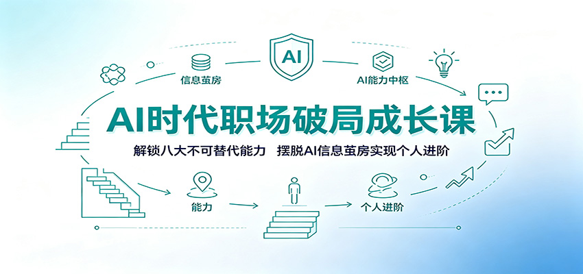 AI时代职场破局成长课:解锁八大不可替代能力,摆脱AI信息茧房实现个人进阶-才疏云网创