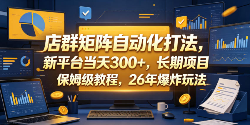 店群矩阵自动化打法,新平台当天300+,长期项目,保姆级教程,26年爆炸玩法【揭秘】-才疏云网创
