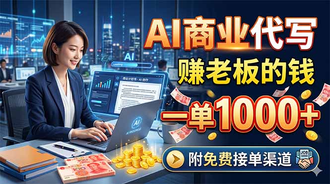 AI商业代写，赚老板的钱，一单1000+，附免费接单渠道-才疏云网创