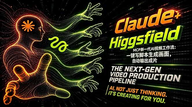 Claude+Higgsfield MCP新一代AI视频工作流：一键写脚本生成画面，自动输出成片-才疏云网创