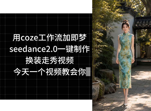 用coze工作流加即梦seedance2.0一键制作换装走秀视频，今天一个视频教会你-才疏云网创