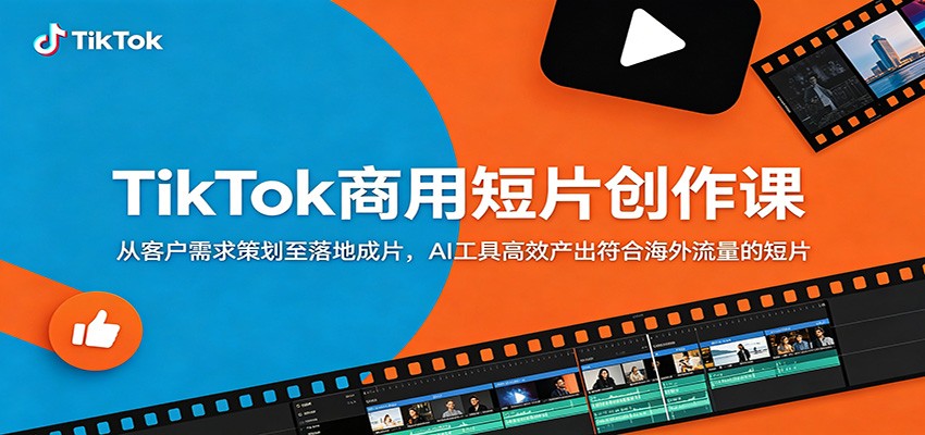 TikTok商用短片创作课：从客户需求策划至落地成片，AI工具高效产出符合海外流量的短片-才疏云网创
