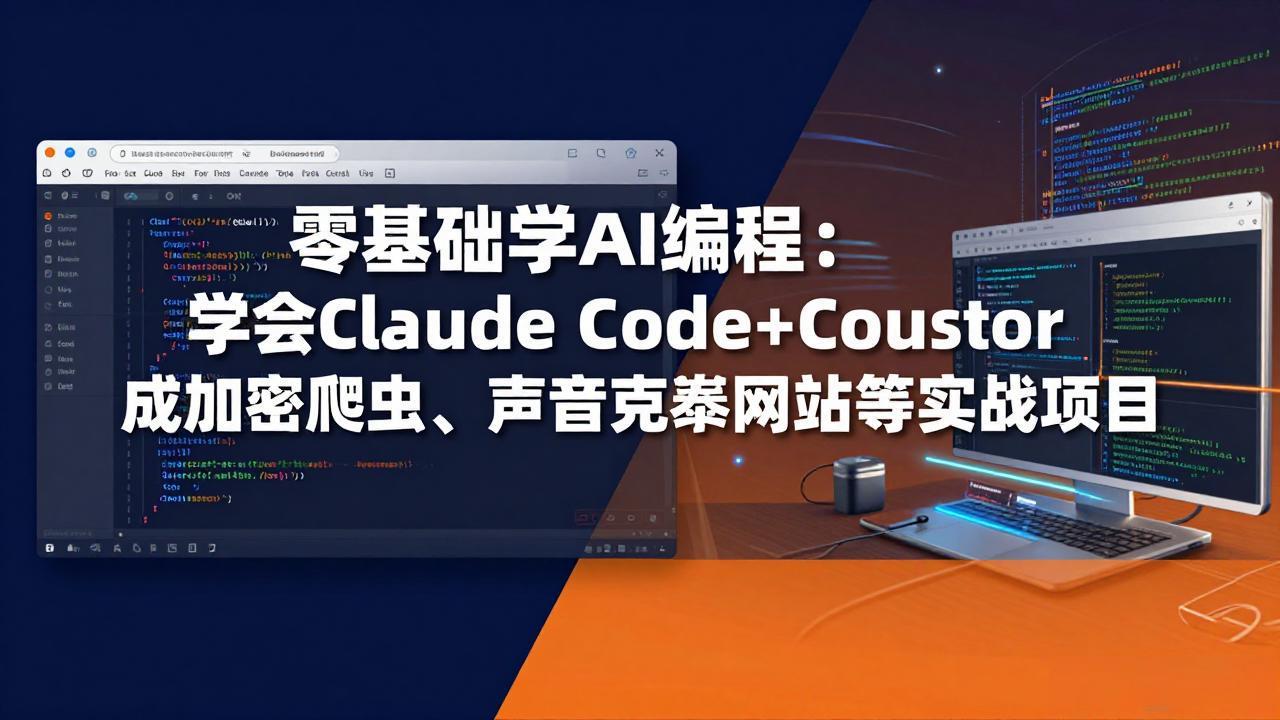零基础学AI编程：学会Claude Code+Cursor完成加密爬虫、声音克隆网站等实战项目-才疏云网创