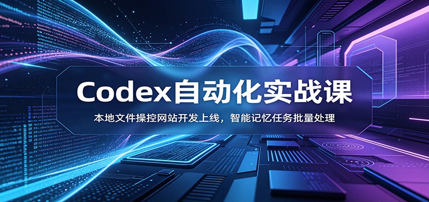 Codex自动化实战课：本地文件操控网站开发上线，智能记忆任务批量处理-才疏云网创