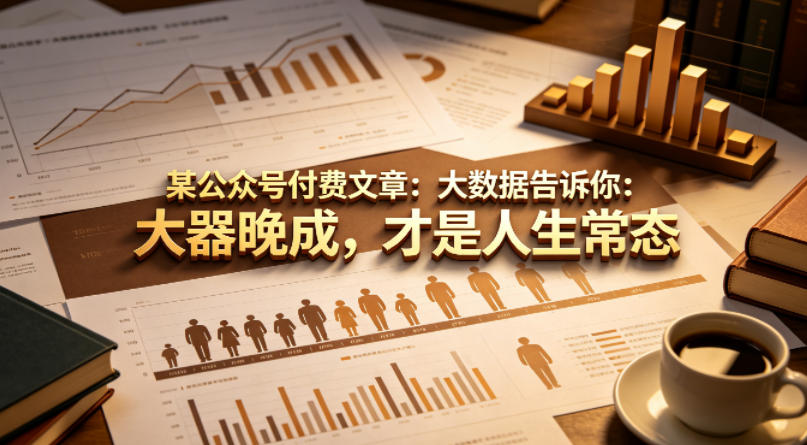 某公众号付费文章：大数据告诉你：大器晚成，才是人生常态-才疏云网创