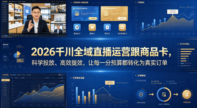 2026千川全域直播运营跟商品卡，科学投放、高效提效，让每一分预算都转化为真实订单-才疏云网创