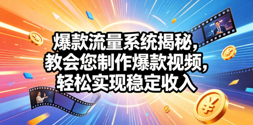 爆款流量系统揭秘,教会您制作爆款视频,轻松实现稳定收入【原创双语字幕】-才疏云网创