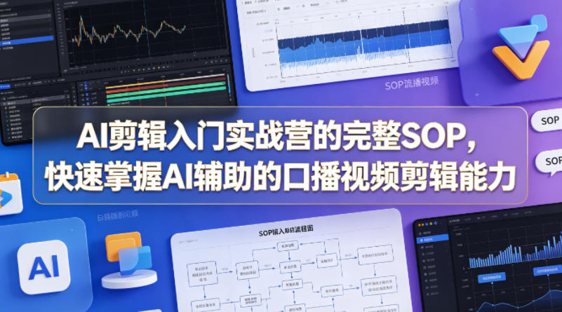 AI剪辑入门实战营的完整SOP，快速掌握AI辅助的口播视频剪辑能力-才疏云网创