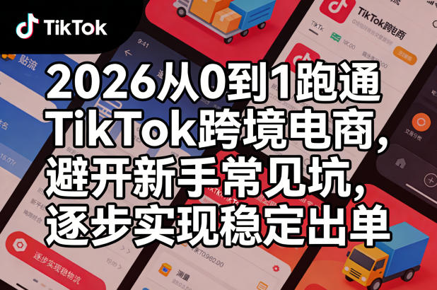 2026从0到1跑通TikTok跨境电商，避开新手常见坑，逐步实现稳定出单-才疏云网创