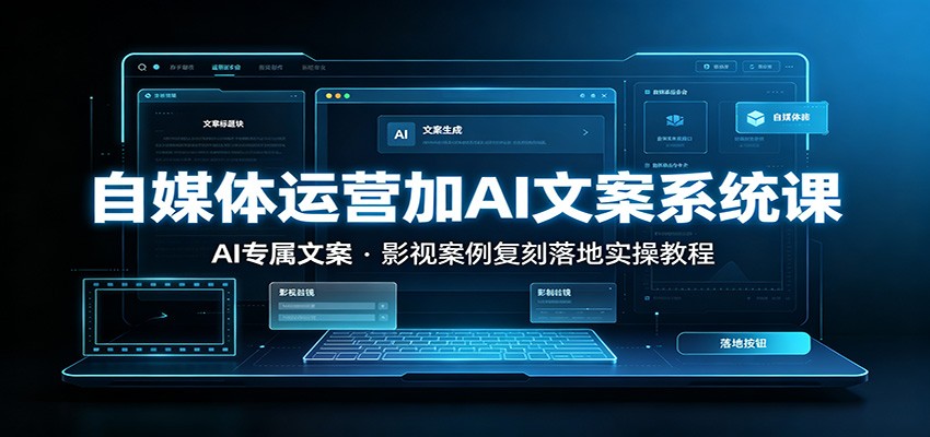 自媒体运营加AI文案系统课：：AI专属文案，影视案例复刻落地实操教程-才疏云网创