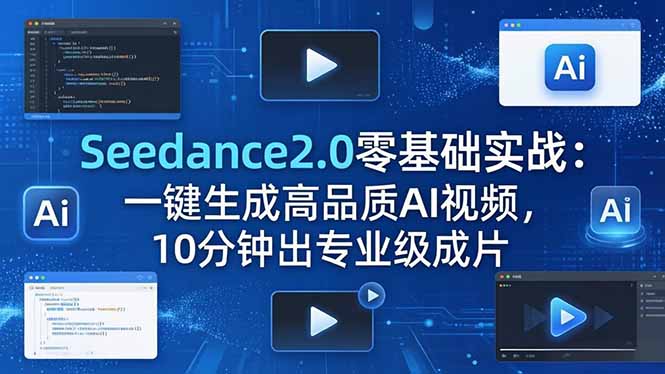 Seedance2.0零基础实战：一键生成高品质AI视频，10分钟出专业级成片-才疏云网创