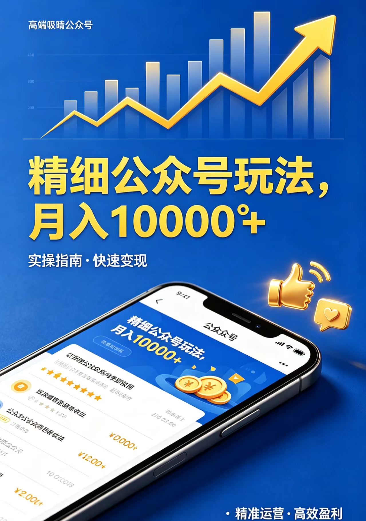 精细公众号玩法,月入10000+,实操指南,快速变现-才疏云网创
