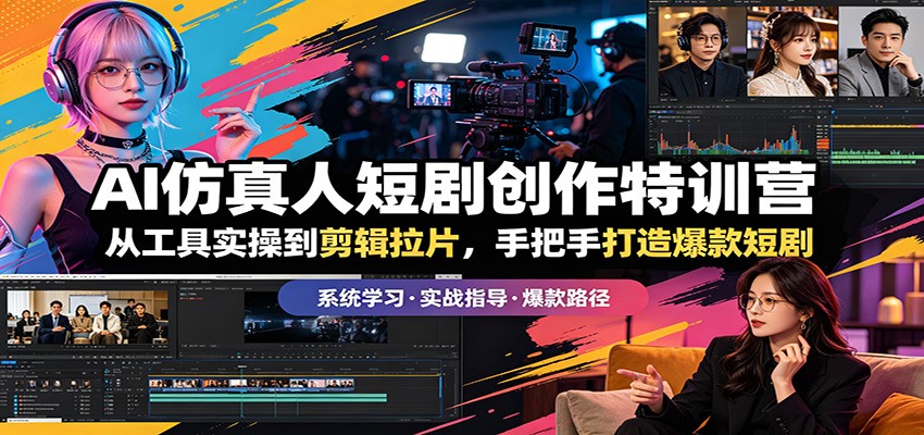 AI仿真人短剧创作特训营：从工具实操到剪辑拉片，手把手打造爆款短剧-才疏云网创