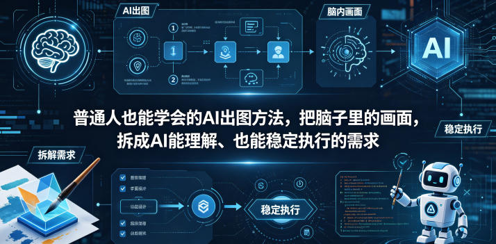 普通⼈也能学会的AI出图⽅法，把脑子里的画面，拆成AI能理解、也能稳定执行的需求【文档】-才疏云网创