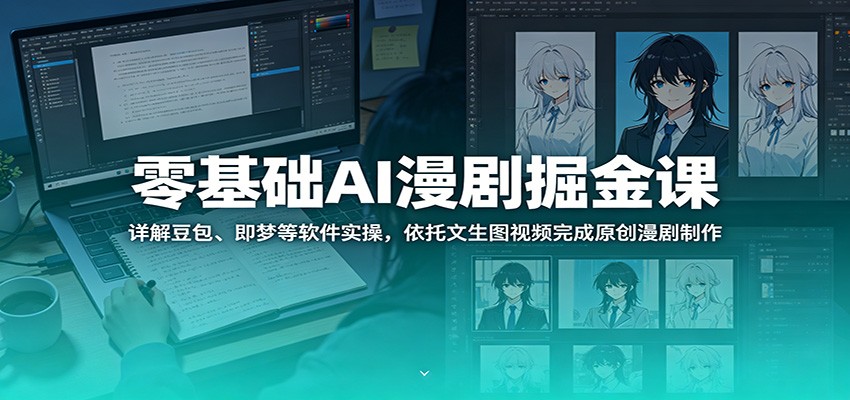 零基础AI漫剧掘金课:详解豆包、即梦等软件实操,依托文生图视频完成原创漫剧制作-才疏云网创