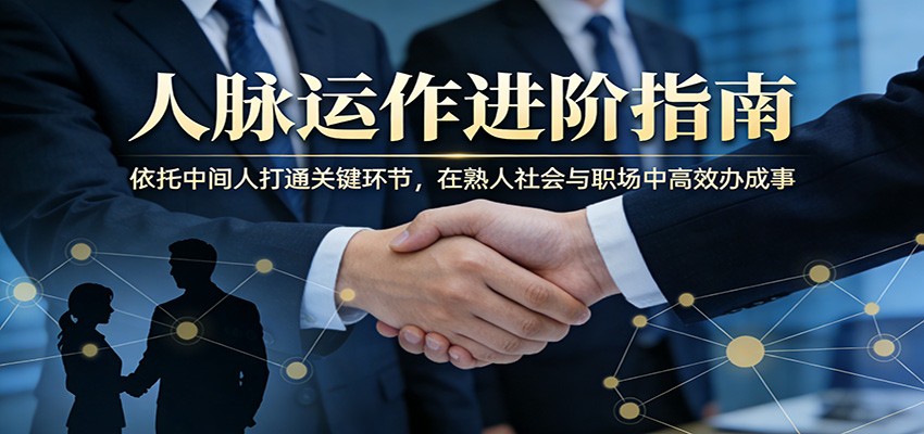 付费文章：人脉运作进阶指南，依托中间人打通关键环节，在熟人社会与职场中高效办成事-才疏云网创