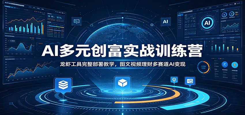 AI多元创富实战训练营：龙虾工具完整部署教学，图文视频理财多赛道AI变现-才疏云网创
