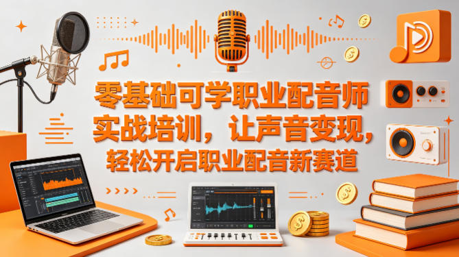 零基础可学职业配音师实战培训，让声音变现，轻松开启职业配音新赛道-才疏云网创