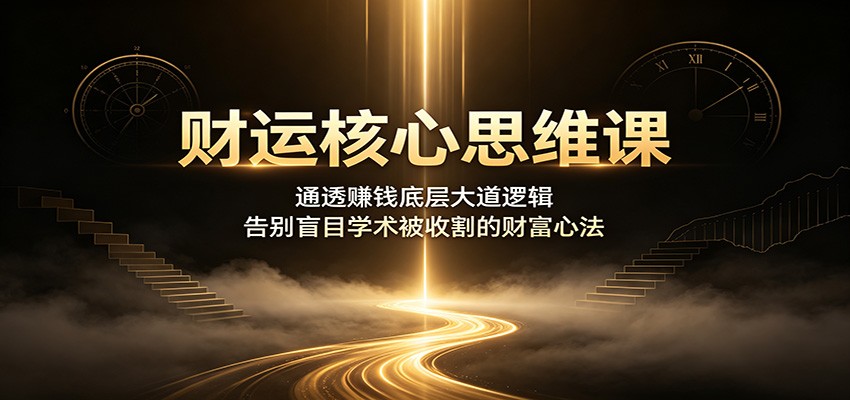 财运核心思维课：通透赚钱底层大道逻辑，告别盲目学术被收割的财富心法-才疏云网创