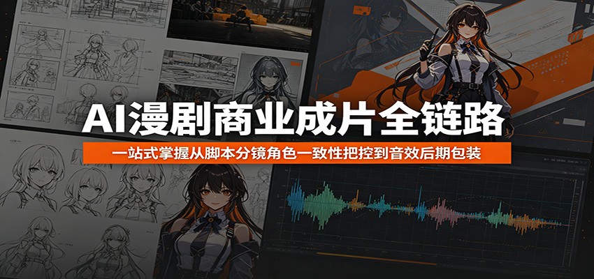 AI漫剧商业成片全链路：一站式掌握从脚本分镜角色一致性把控到音效后期包装-才疏云网创
