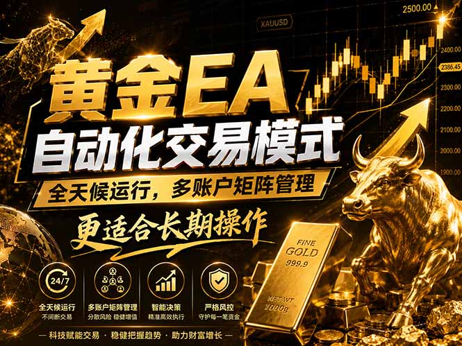 黄金EA量化：多窗口矩阵稳定运行，系统自动执行，收益空间持续放大-才疏云网创