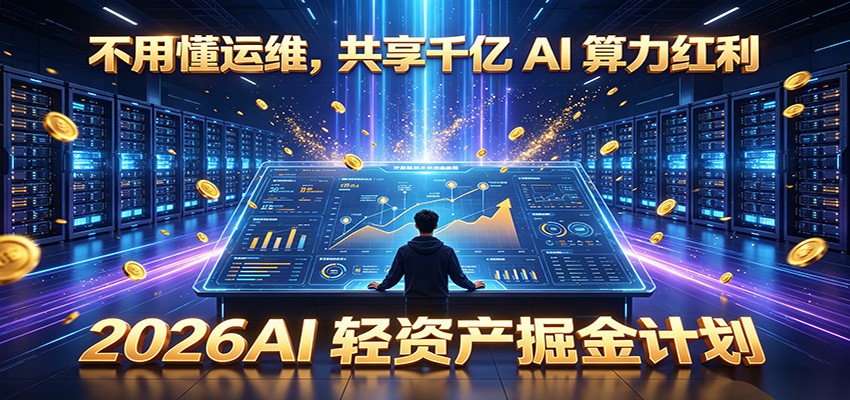 不用懂运维，共享千亿 AI 算力红利，2026AI 轻资产掘金计划-才疏云网创
