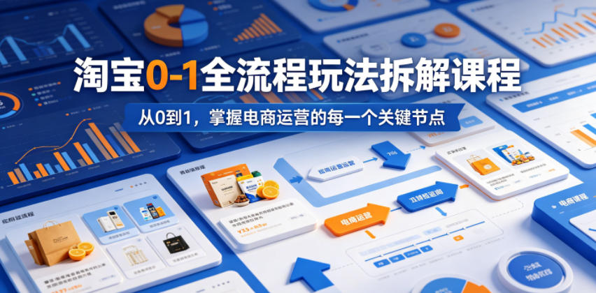 淘宝0-1全流程玩法拆解课程，从0到1，掌握电商运营的每一个关键节点-才疏云网创