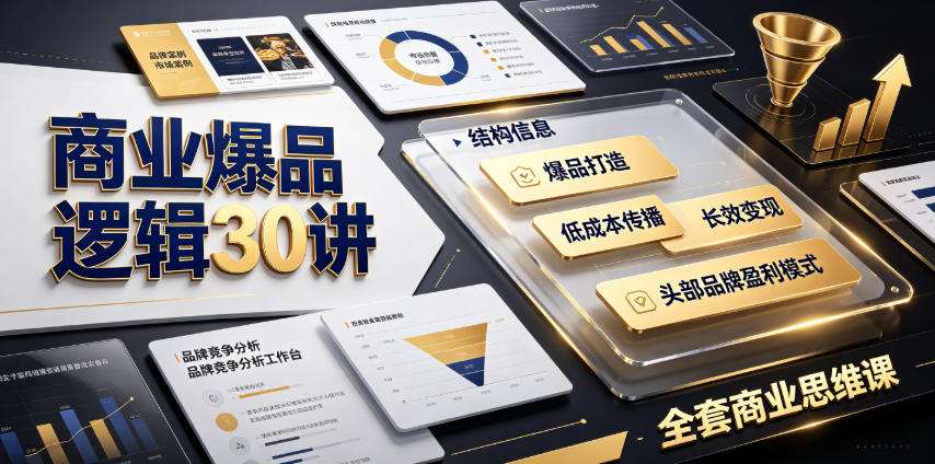 商业爆品逻辑30讲｜拆解各行各业头部品牌盈利模式，吃透爆品打造、低成本传播、长效变现全套商业思维课-才疏云网创