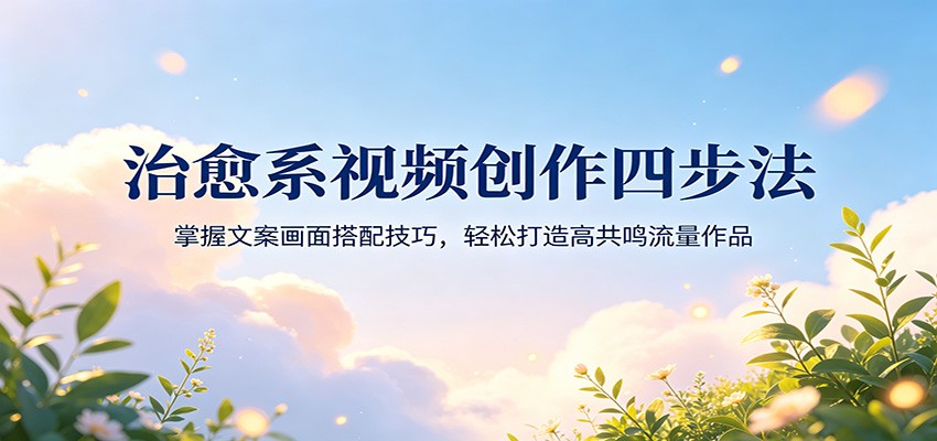 治愈系视频创作四步法：掌握文案画面搭配技巧，轻松打造高共鸣流量作品-才疏云网创