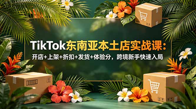 TikTok东南亚本土店实战课:开店+上架+折扣+发货+体验分,跨境新手快速入局-才疏云网创