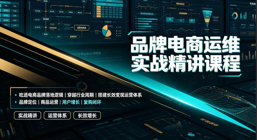 品牌电商运维实战精讲课程|吃透电商品牌落地逻辑、穿越行业周期、搭建长效变现运营体系-才疏云网创