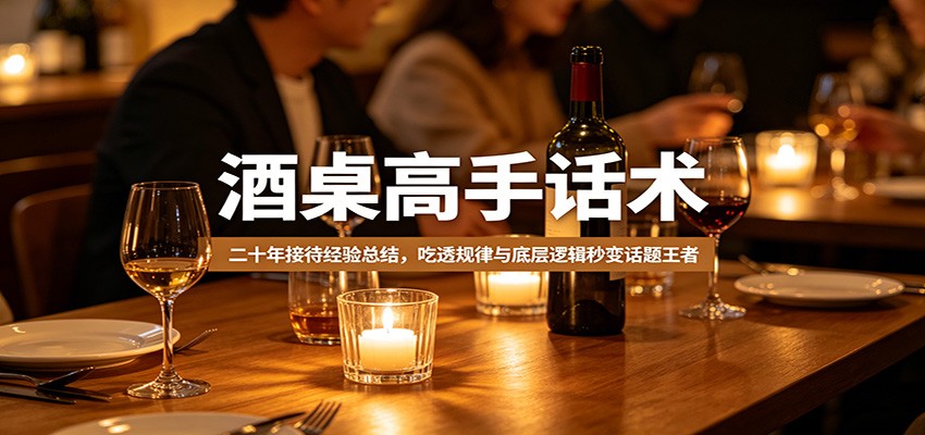 酒桌高手话术：二十年接待经验总结，吃透规律与底层逻辑秒变话题王者-才疏云网创