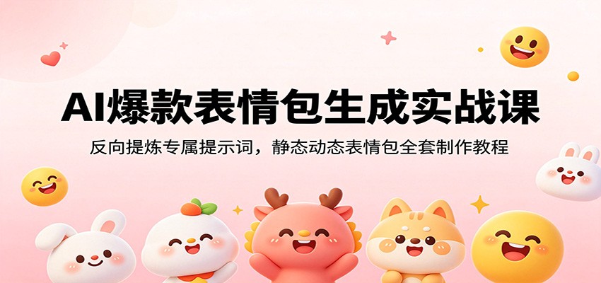 AI爆款表情包生成实战课：反向提炼专属提示词，静态动态表情包全套制作教程-才疏云网创